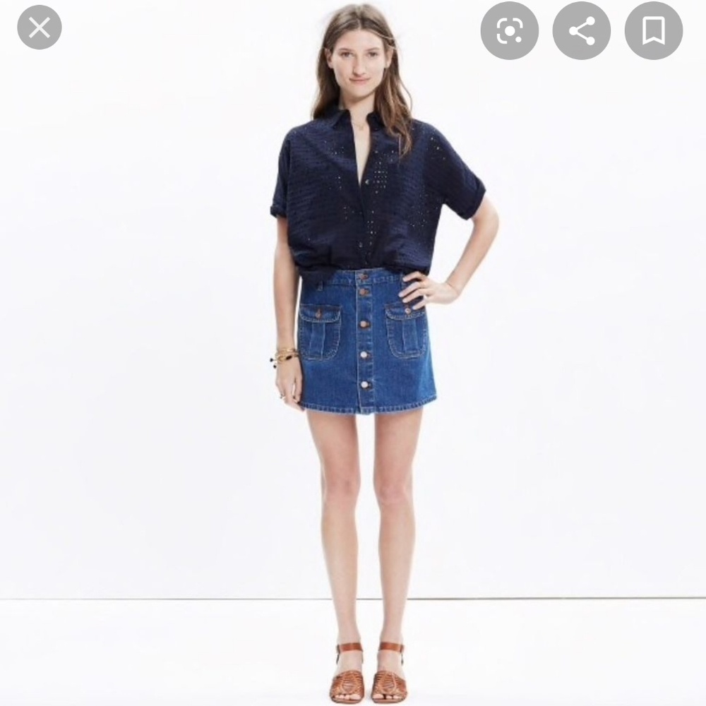 Madewell Button up SKORT